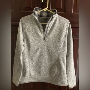 Eddie Bauer Heather Gray Quarter-Zip Pullover Sweatshirt